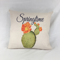 The Arizona desert displays spring beautifully with cactus blooms. This springtime pillow was d