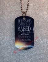 ID tags with favorite scriptures placed on them.