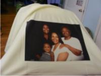A customer wanted this 4 generation photo on a throw.  I was amazed at the results.