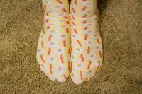 These are my entry into the sock competition. They are for your BAE (Bacon and eggs) and show a
