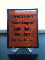 Thank you plaque for league's first place teams sponsor.