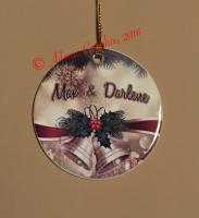 Ceramic Christmas ornament as a hostess gift.