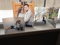 Curved acrylic engagement photos
