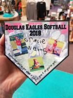 These are the plaques we made for a local 8u softball team!