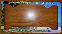 Tropicl license plate frame for a travel agent
