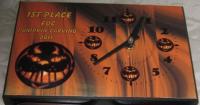 Clock made as a pumpkin carving competition prize, the pictures are the winning entry