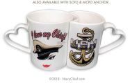 New this year is a set of 11oz/8oz mugs featuring heart shaped handles and available with your 