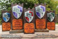 These custom awards were created for the 2012 Minnesota Renaissance Festival and feature wood, 