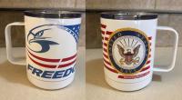 Love these 15 oz. stainless steel mugs! Created for use at July 4th Celebration.