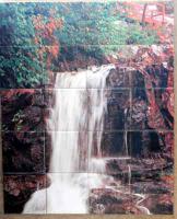 Twenty 4.25 inch ceramic tile mural of a waterfall