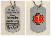 Medic alert jewelry created from Dog tag.