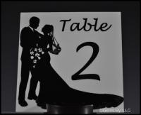 Assigned wedding table numbers. Made from FRP samples.