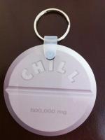 Designed using CorelDraw X5 and Corel Photopaint.  Printed on round keychain.