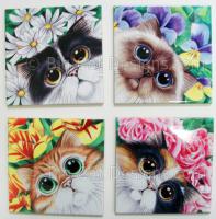 Four 6x6 inch DyeTrans tiles featuring art by Big Cat Designs (me!)