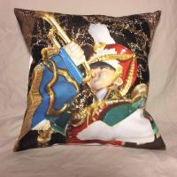 Pillow cover of one of the toy wooden soldiers at Rockefeller Center in NYC at Christmas