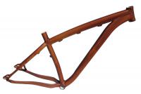 Image created with high resolution digital image of teakwood panel.  Bicycle coated with a poly