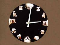 clock with 12 faces of sammy instead of numbers.