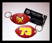 A great key tag to show off your favorite high school team and player.