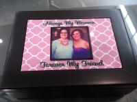 Custom keepsake box for Mother's Day with picture and quote.