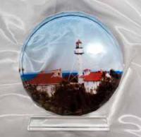Whitefish Point Light Station Large Round CrystalMPrint