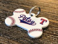 Awesome pet tag inspired by a Texas Professional Baseball team.