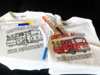 Sublimated Toddler Tee in Black line, kids can color it themselves..