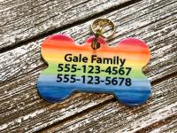 Rainbow, equality pet ID tag.