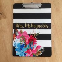 Double sided Unisub watercolor flowers and stripes.  A fun teacher gift.
