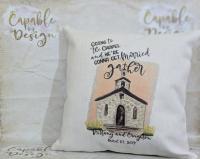 Polylinen Fabric Pillow personalized for a bride to be.