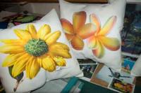 Plumerias and Sunflower Pillows