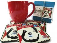 Sublimation Pet Theme Contest. Bulldog 'Faux' Postage Stamp Set features the squishy faced bull