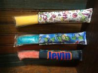 Personalized ice pop holder with kids favorites and name. Works with gogurt too!