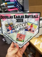 These are the plaques we made for a local 8u softball team!