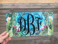 Dynasub license plate with custom artwork and monogram. My clients love having a personal touch