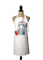 Poly linen apron with the iconic Cleveland Guardians of Traffic with additional santa graphics.