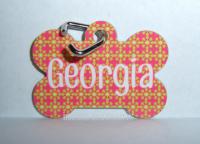 Super Cute Bone-Shaped Dog Tag with Spring Colors! www.facebook.com/inspiredby2sweetps