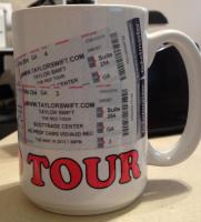 A lasting memory of a first concert.  Tickets for the event on one side and a photo on the othe