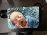 Purse with custom photo of my son at 11 days old.