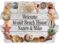 A Welcome to the Beach sign for a house not at the beach. The couple had saved for 30 years to 