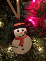 Custom shape Christmas ornaments. Laser-cut, UniSub, White, gloss hardboard