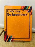 Dry Eraser board subbed my design on added teachers name, customer purchased stand along with d