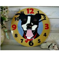 Sublimation Pet Theme Contest. Smiling Black & White Dog Clock.