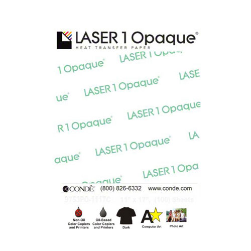 Neenah LASER 1 OPAQUE Laser Heat Transfer Paper for Dark Color