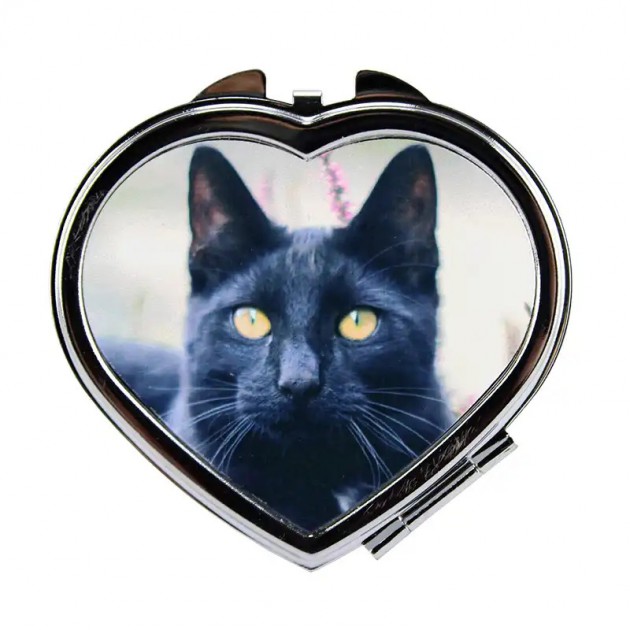 Reflect Your Love with the Silvertone Heart Mirror Compact