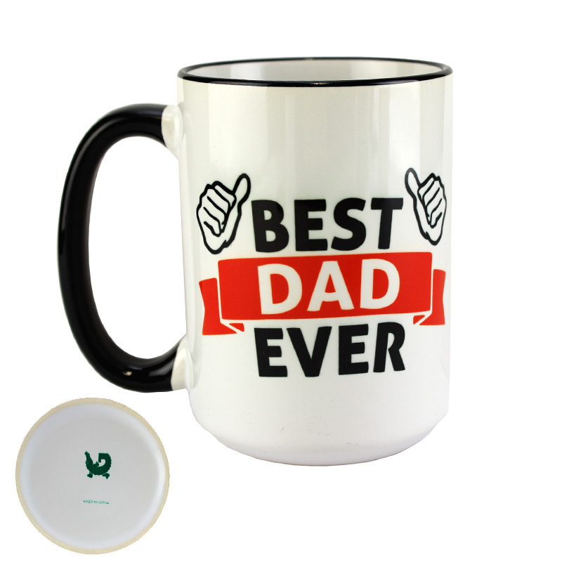 Best Dad Ever Ceramic Coffee Mug 15oz White.