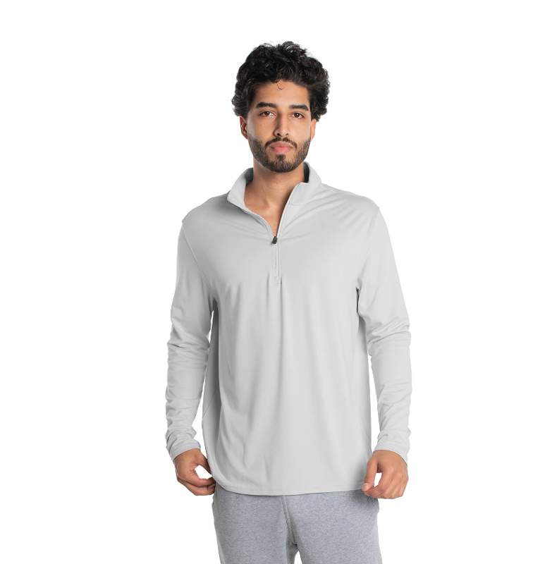Vapor Adult Sublimation Midweight Quarter Zip Pullover - Pearl Gray