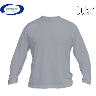 Youth Vapor Long Sleeve Sublimation Solar Tee - Athletic Gray