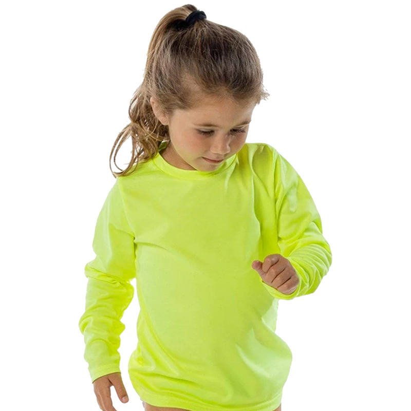 Sublimation Ready Vapor Toddler Long Sleeve Solar T-Shirt - Safety Yellow