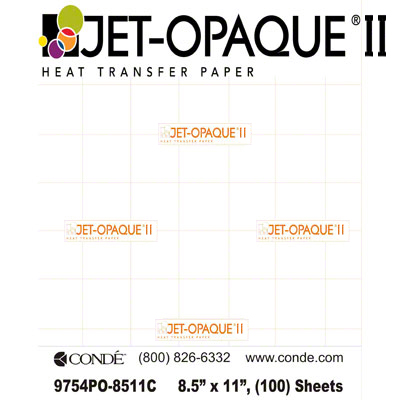 Jet Opaque II Ink Jet Transfer Paper For DARK FABRICS 50Sh By Neenah Coldenhove 