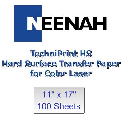 NEENAH TECHNI PRINT HS LASER HEAT TRANSFER PAPER 5 8.5 X 11 Hard Surfaces 
